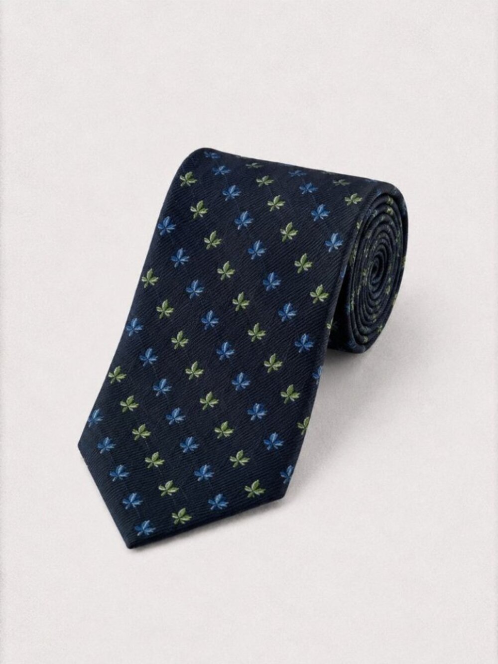 Berend Dewitt 100% Silk Necktie 5 Fingers Leaf Print German Designer Luxury Tie